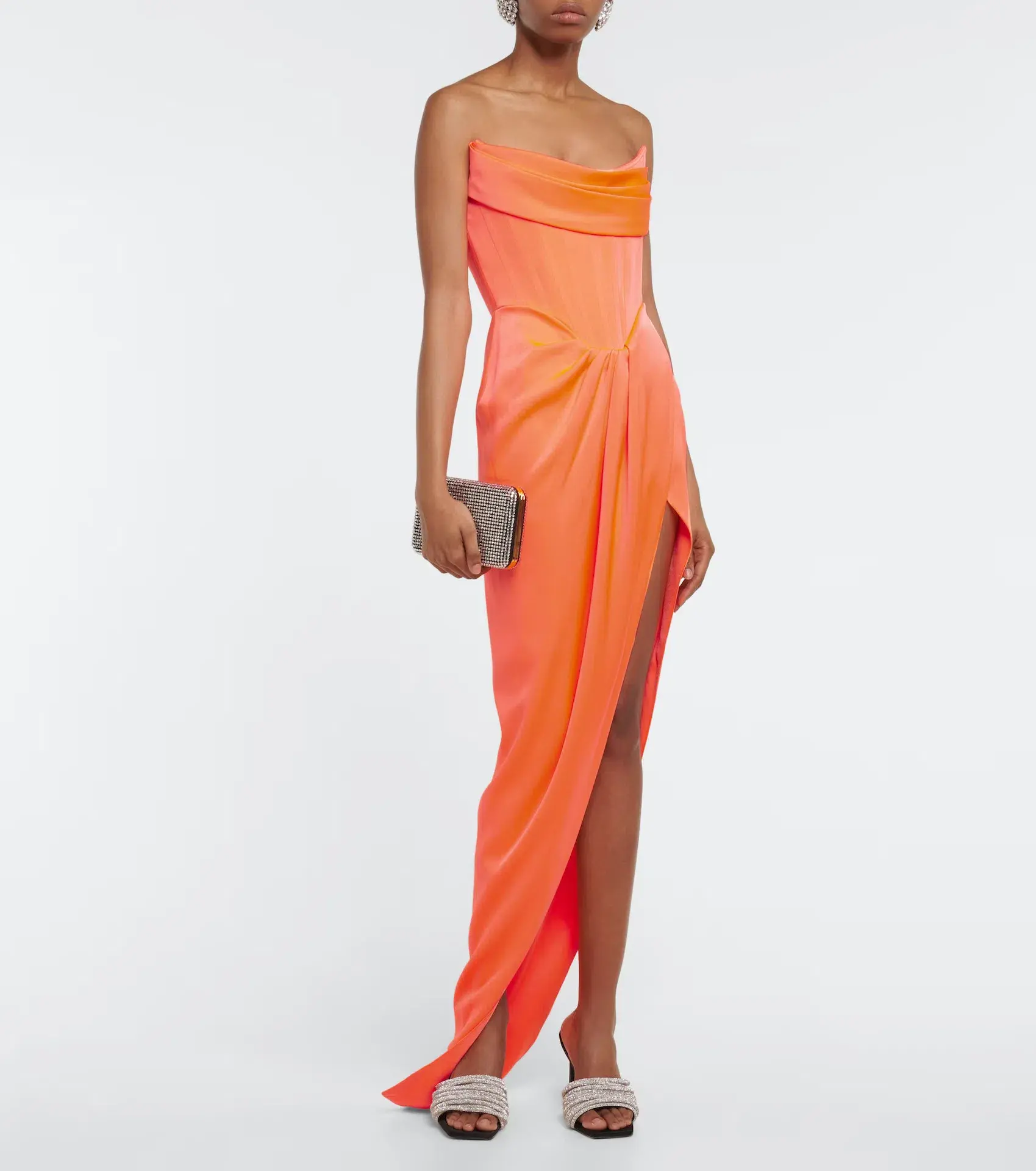 Alex Perry Harland Satin Crepe Dress Coral Size 8 - Image 1