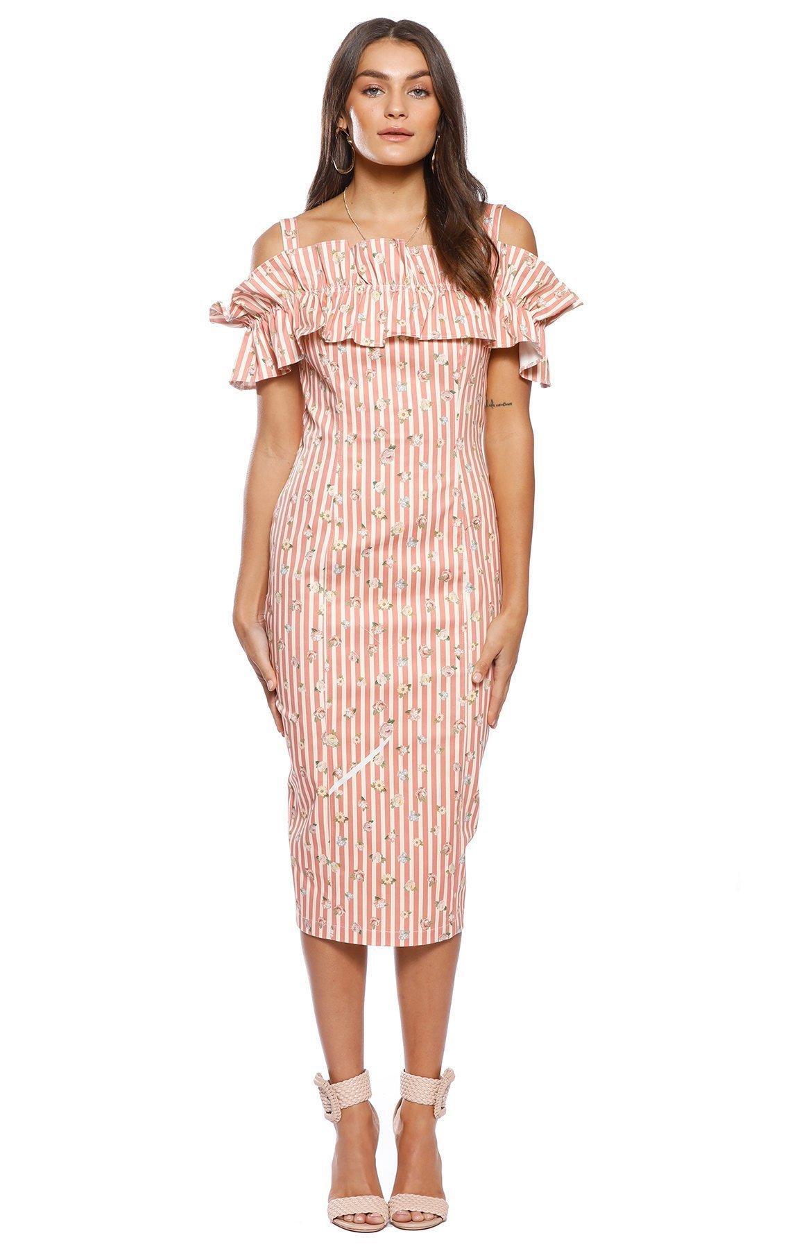 Pasduchas Brio Stripe Midi Dress Print Size 6 - Image 1