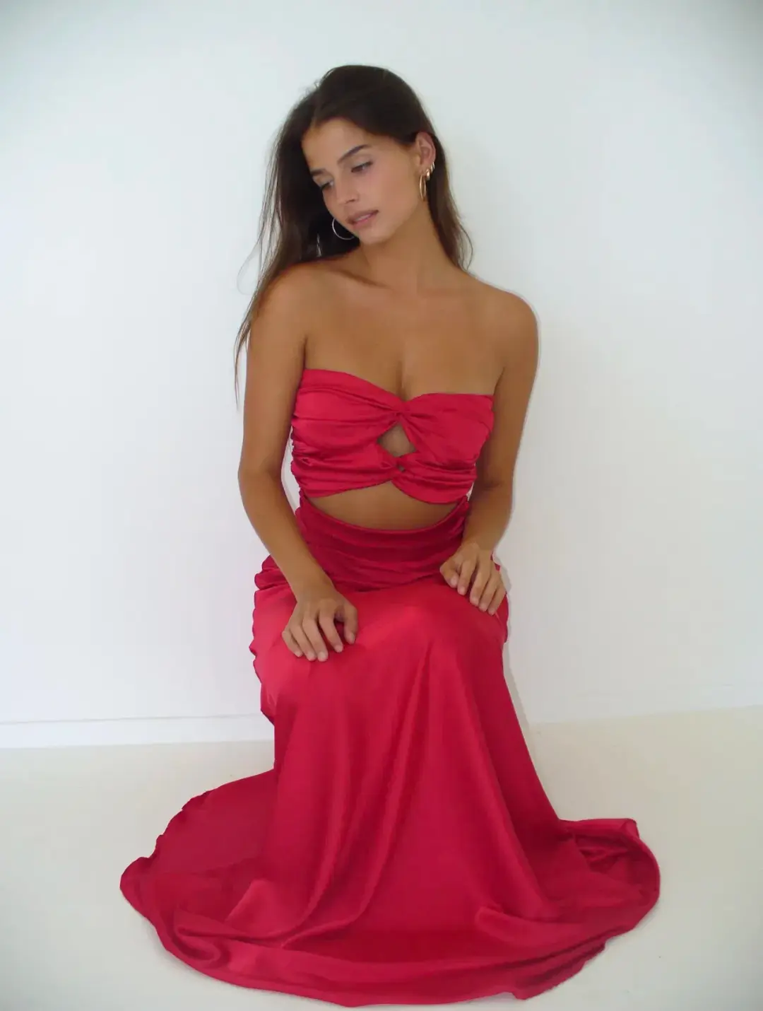 HNTR the Label Inka Gown Wine Size XS / AU 6 for rent on The Volte - main image