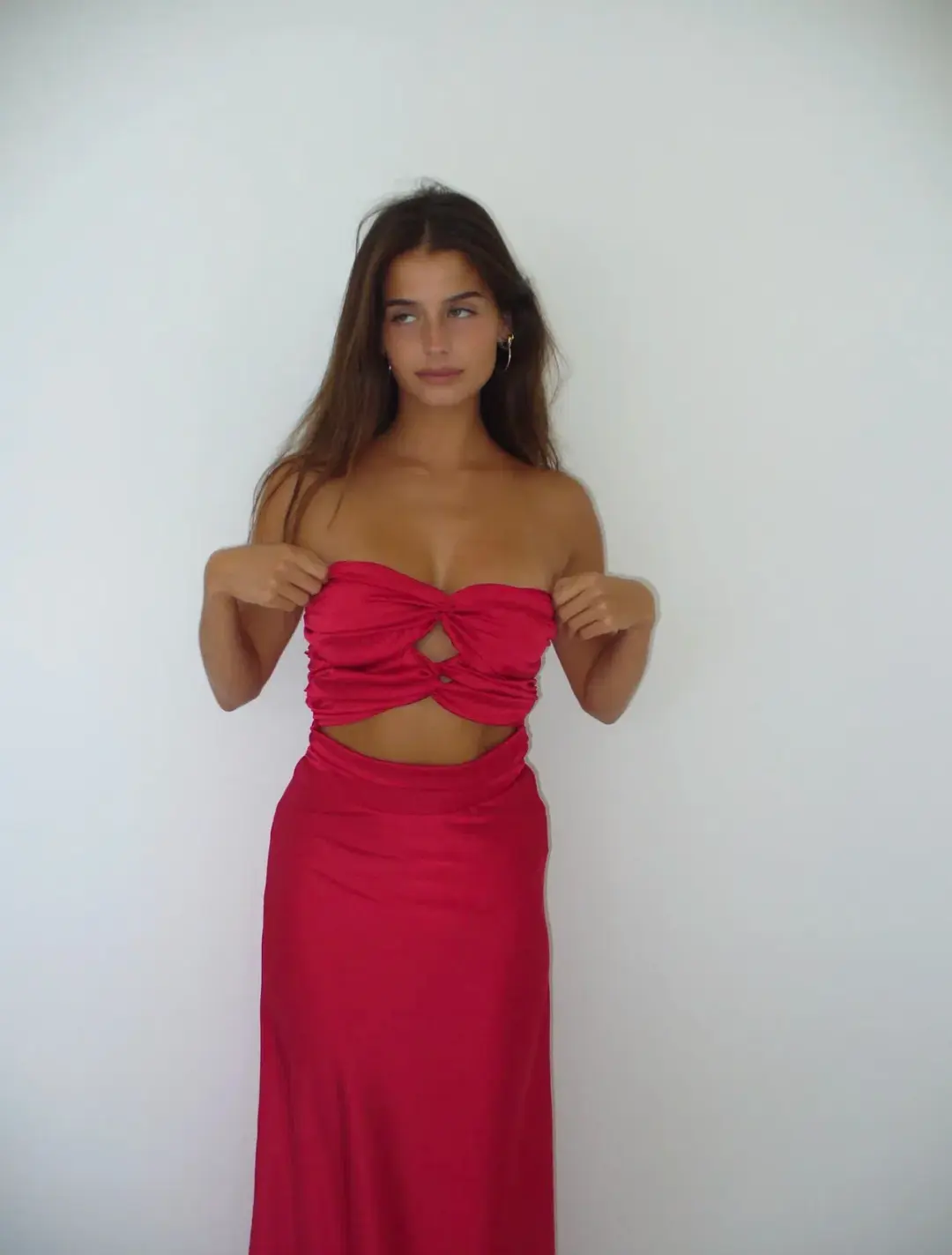 HNTR the Label Inka Gown Wine Size XS / AU 6 for rent on The Volte - main image