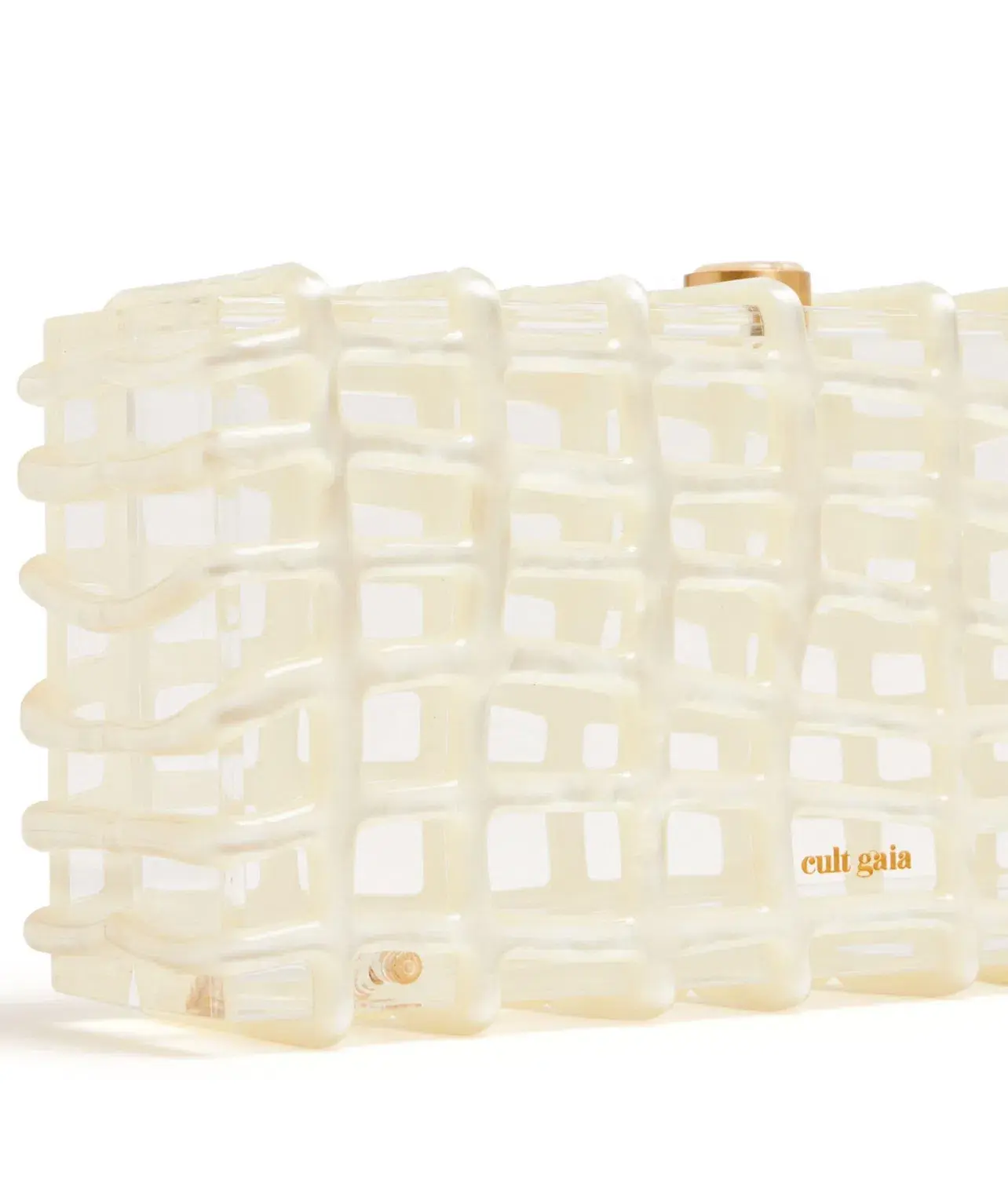 Cult Gaia Rina Logo Detailed Clutch Bag Ivory - Image 3