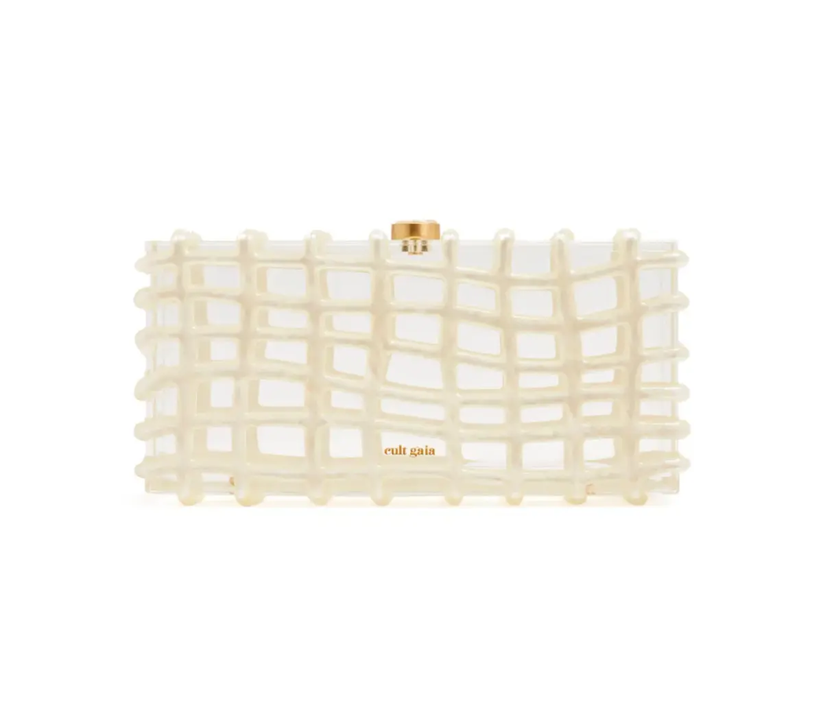 Cult Gaia Rina Logo Detailed Clutch Bag Ivory - Image 2