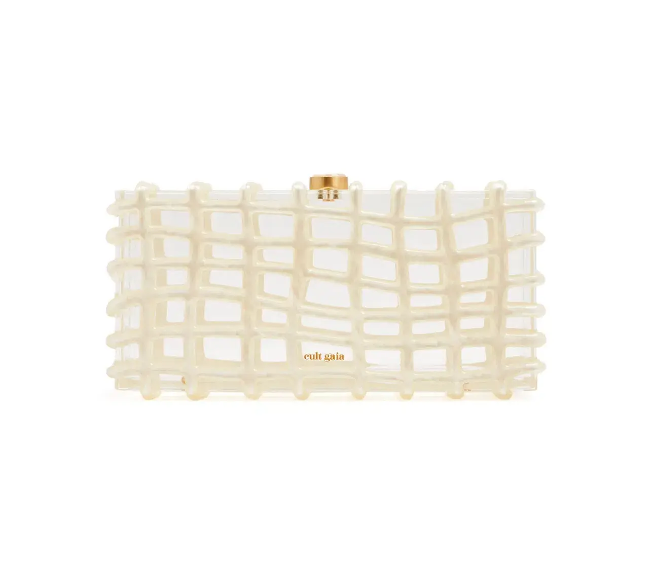 Cult Gaia Rina Logo Detailed Clutch Bag Ivory - Image 2