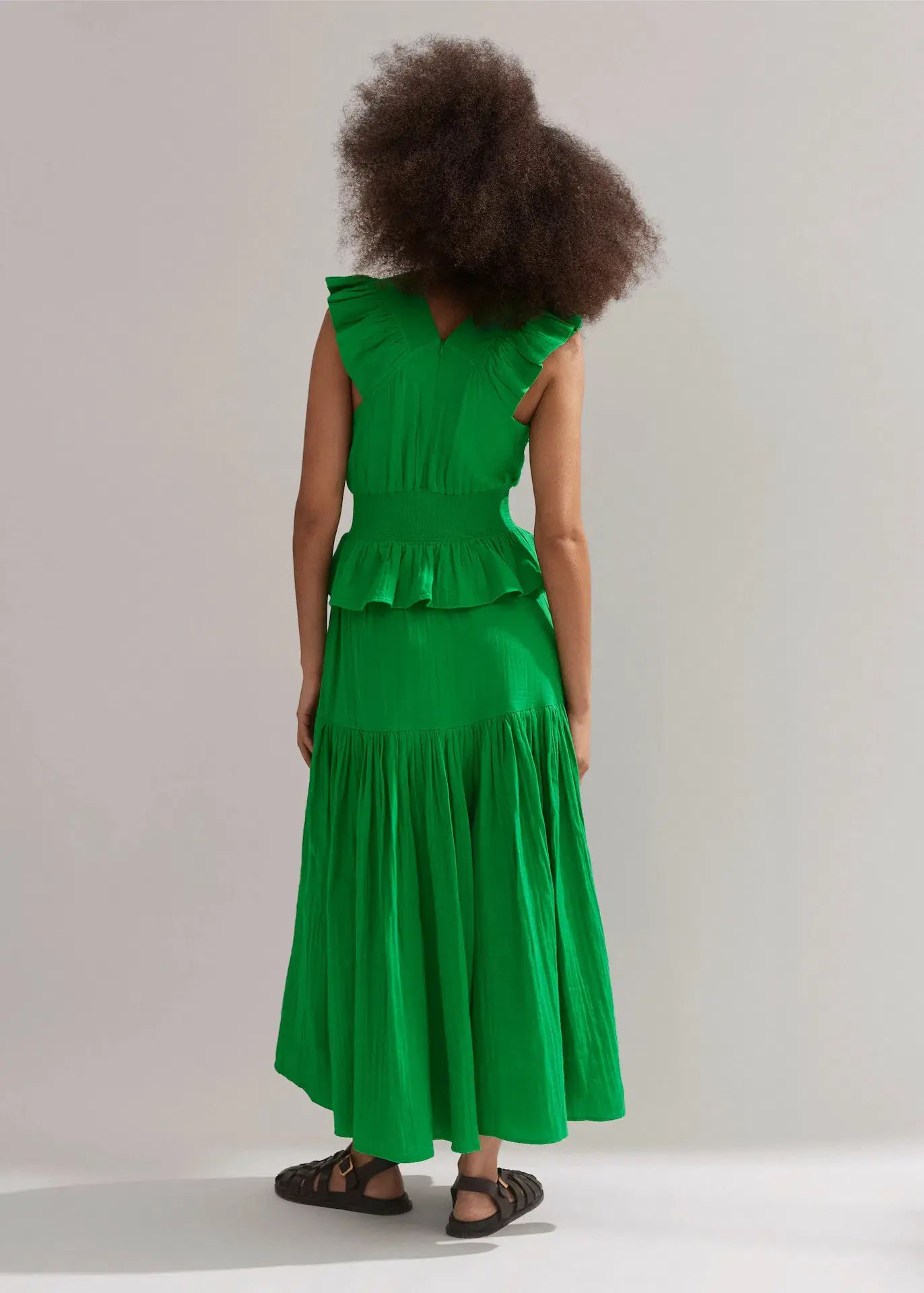 Me+Em Cheesecloth Maxi Dress in Spring Green Size 10 - Image 3