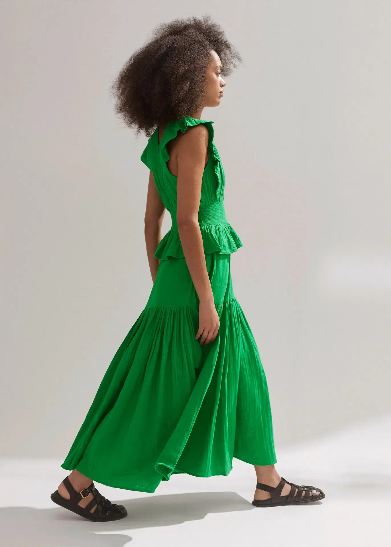 Me+Em Cheesecloth Maxi Dress in Spring Green Size 10 - Image 2