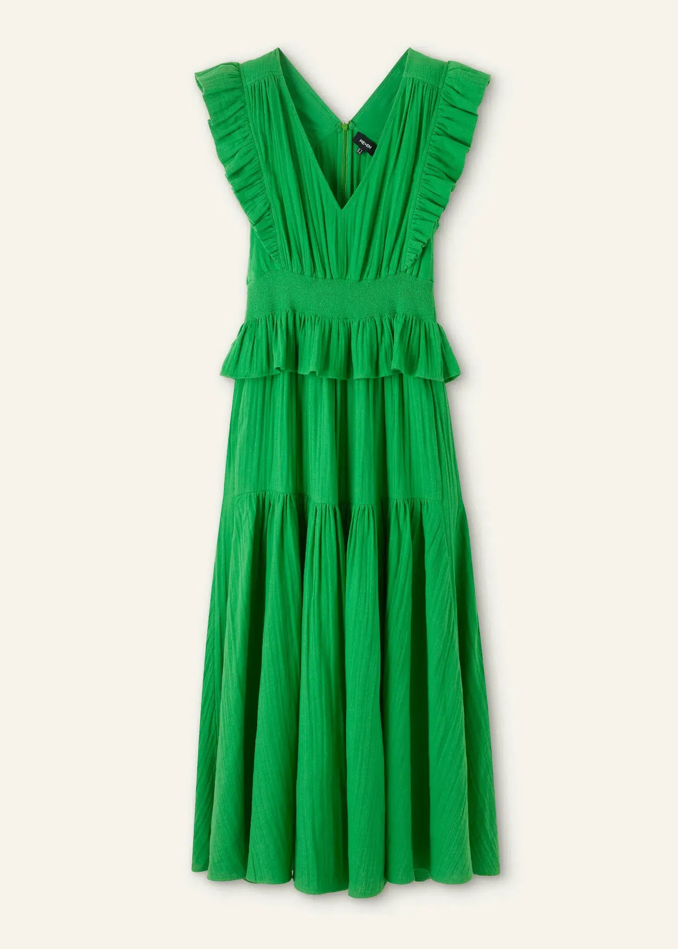 Me+Em Cheesecloth Maxi Dress in Spring Green Size 10 - Image 4