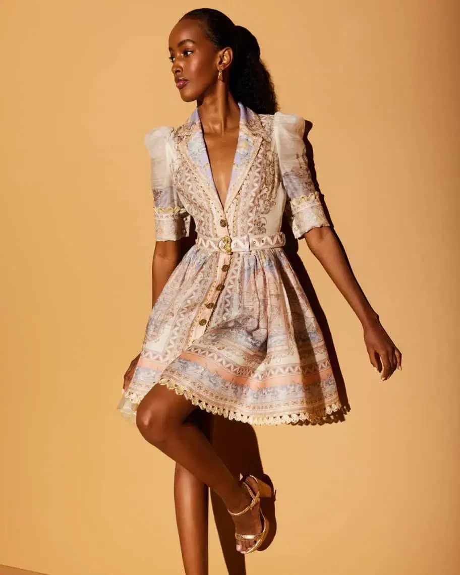 Zimmermann The High Tide Mini Dress in Odyssey Print  Size 1 / AU 10 - Image 5