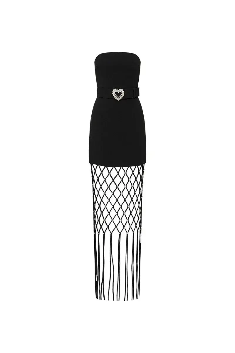 Rebecca Vallance Estelle Strapless Maxi Dress Black Size 6 for rent on The Volte - main image