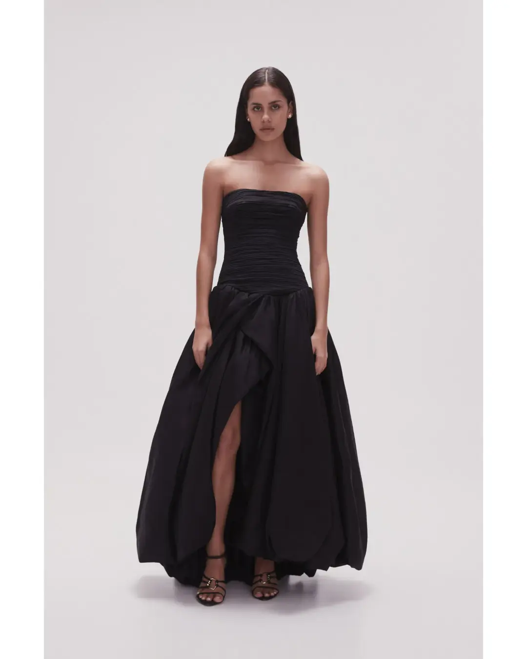 Aje Violette Bubble Hem Maxi Dress Black Size AU 6 for rent on The Volte - main image