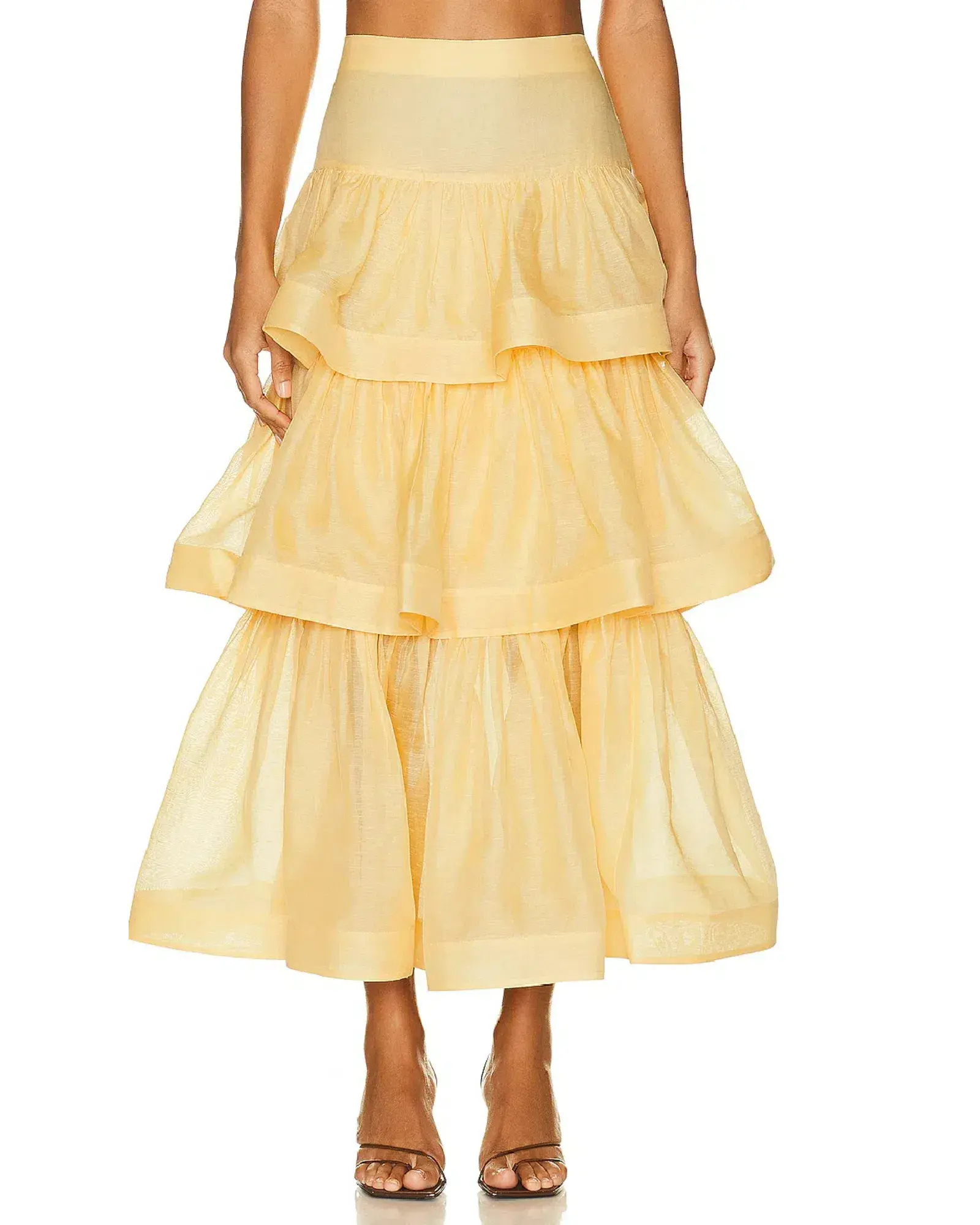Zimmerman Coaster Bralette and Tiered Skirt Yellow Size 0P / AU 6 - Image 3