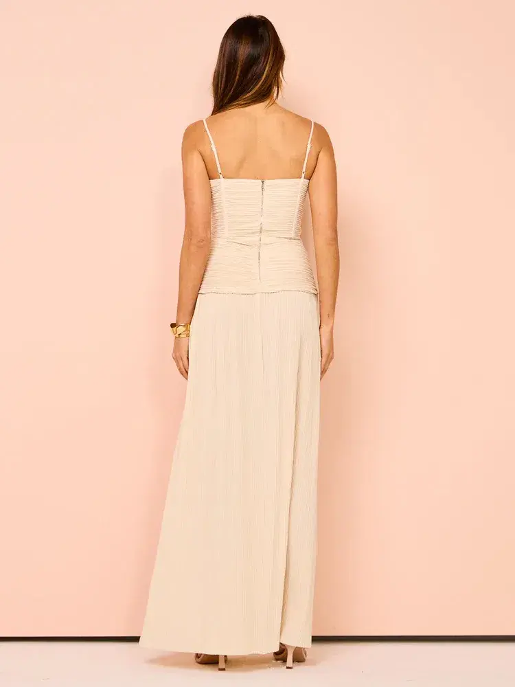 Manning Cartell Double Time Pleat Dress Nougat Size AU 12 - Image 4