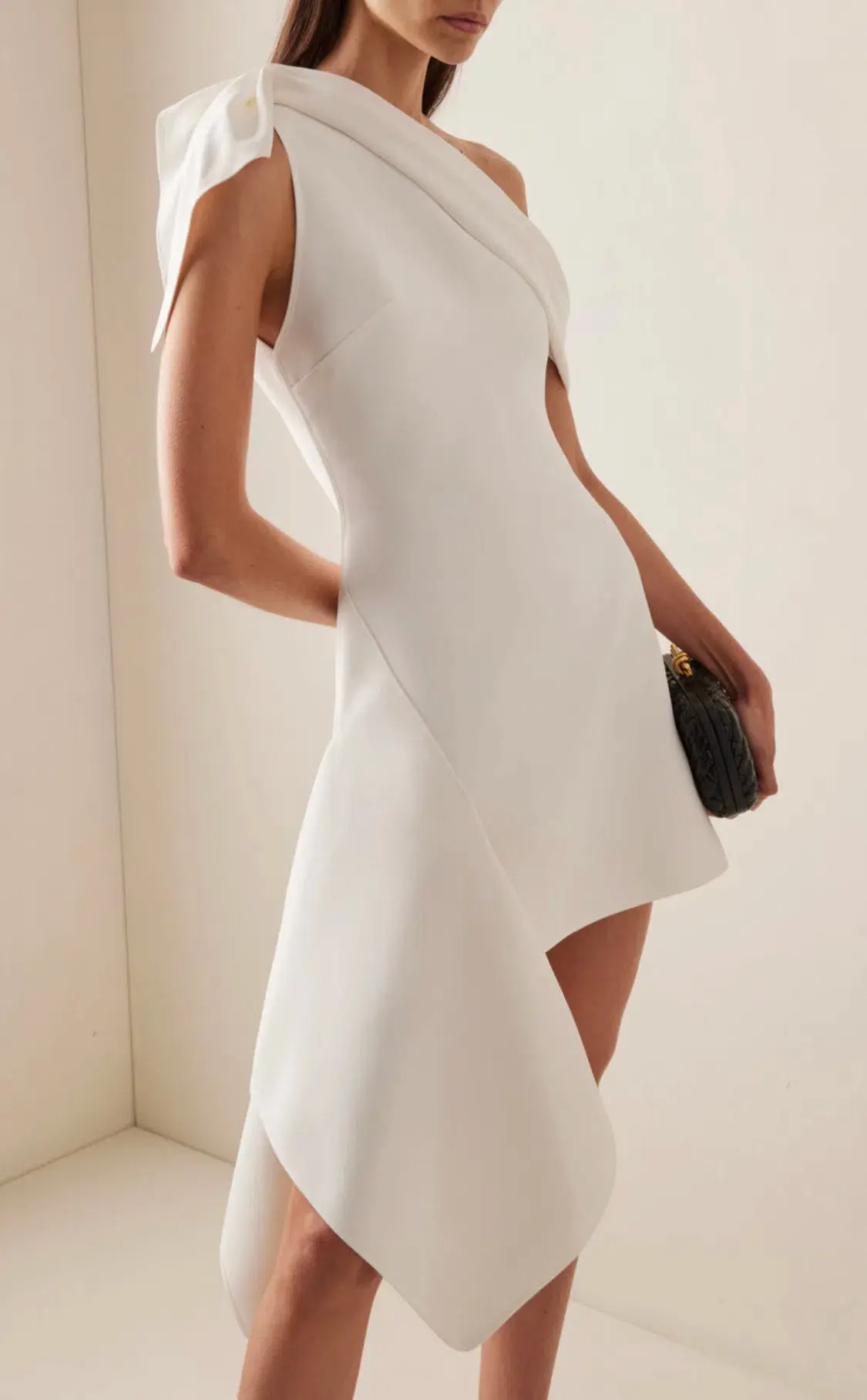 Maticevski Rigor Asymmetric Mini Dress White Size AU 10 - Image 2