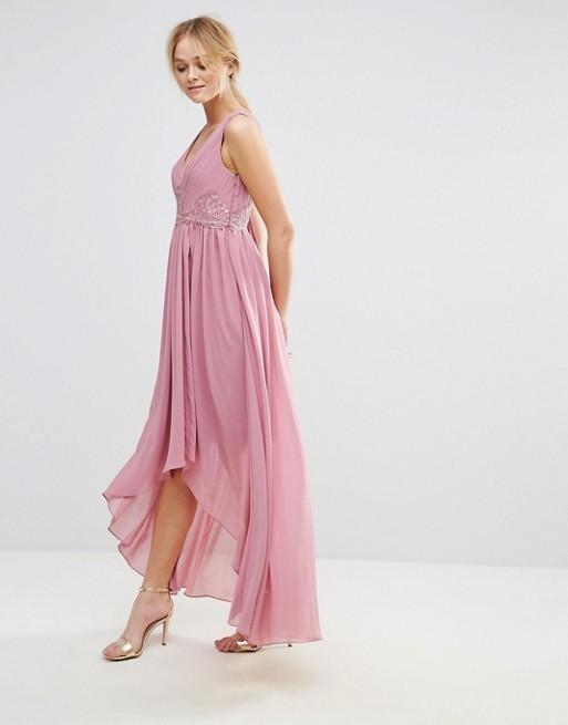 Y.A.S Maxi Dress With Embroidered Bodice And Hi Lo Hem Size 10 - Image 3