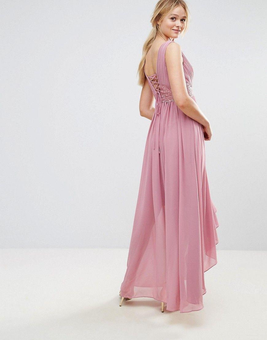 Y.A.S Maxi Dress With Embroidered Bodice And Hi Lo Hem Size 10 - Image 2