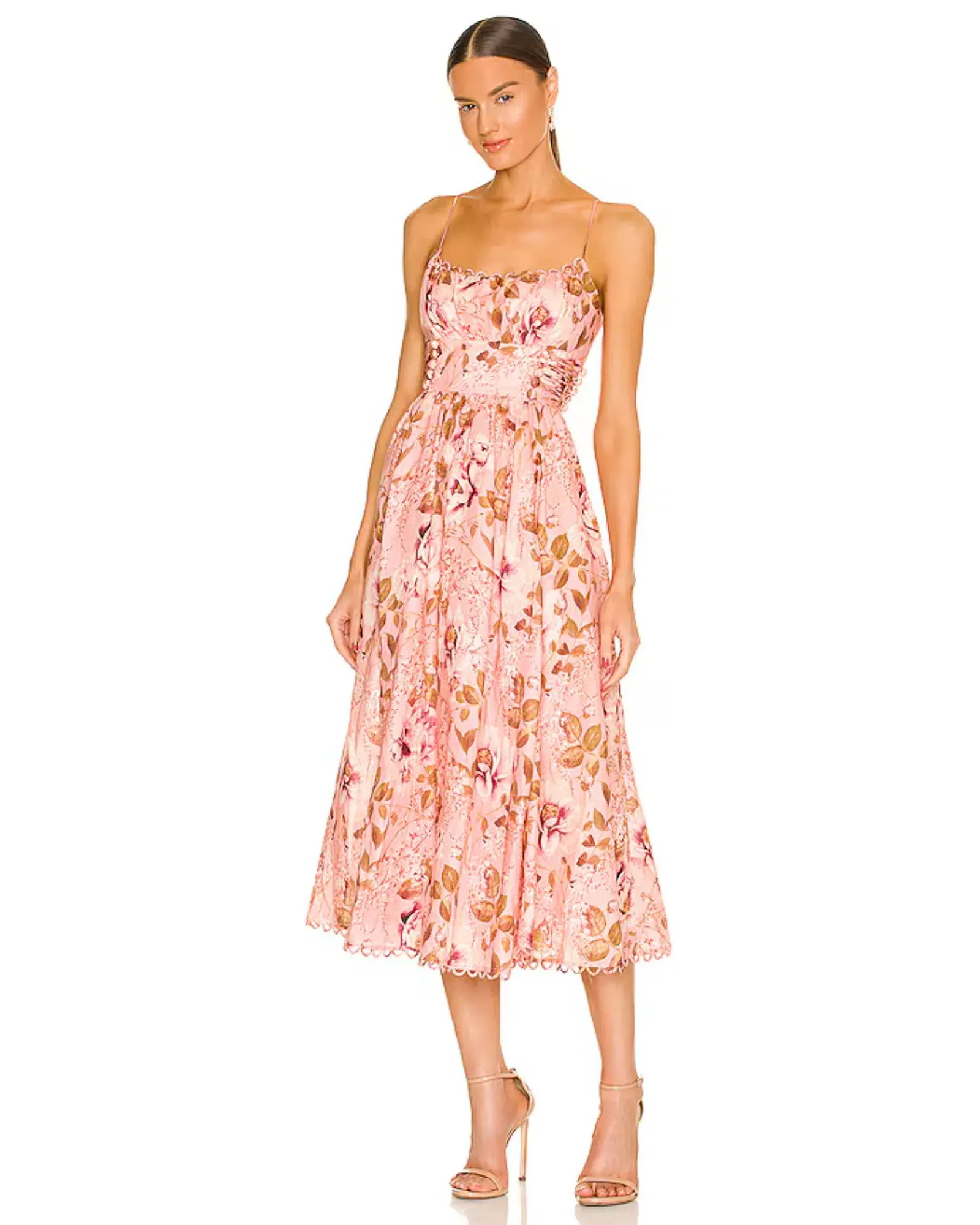 Zimmermann Rosa Laced Picnic Dress Pink Floral Size 2 / AU 12  - Image 1