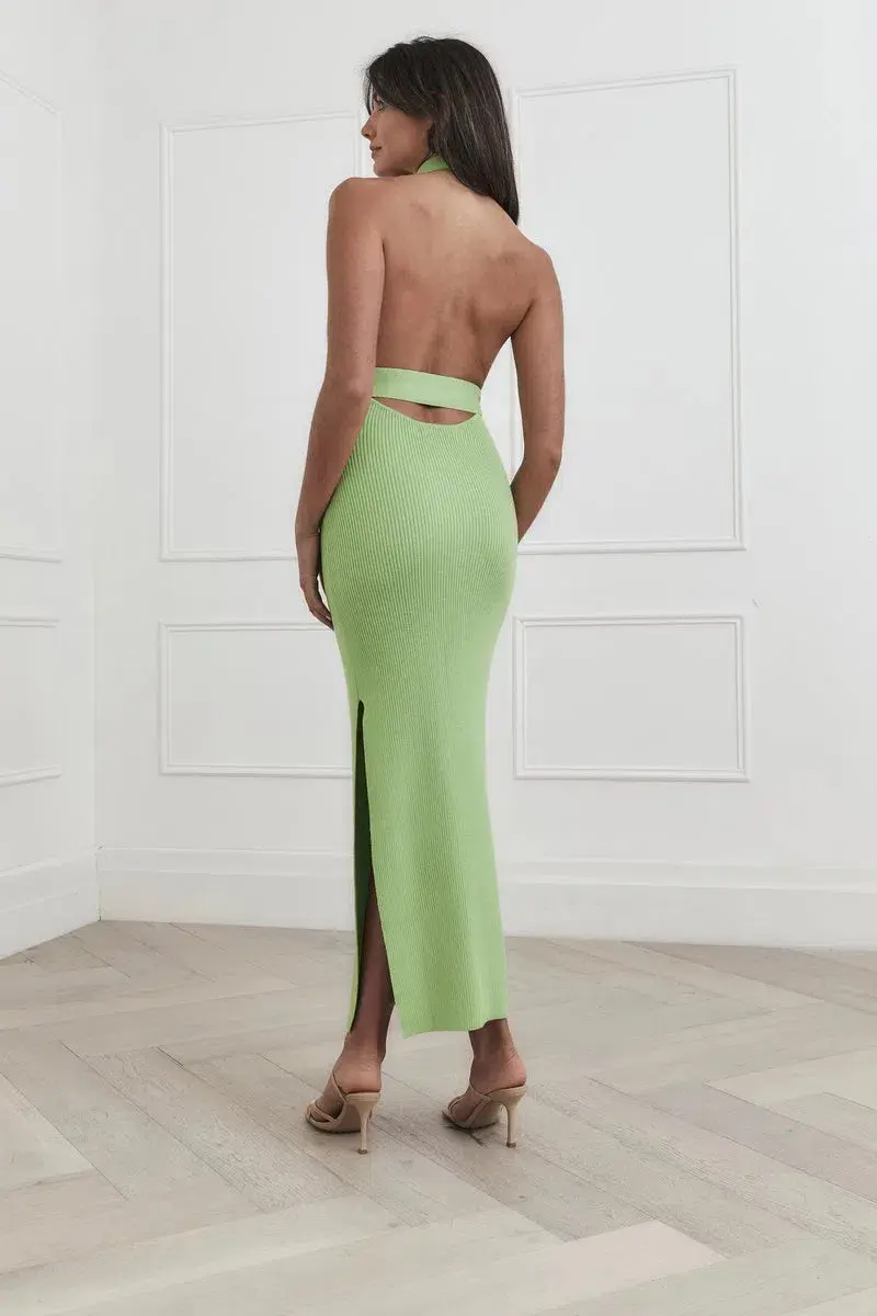 San Sloane Drake Midi Dress Pistachio Green Size AU 8 - Image 2