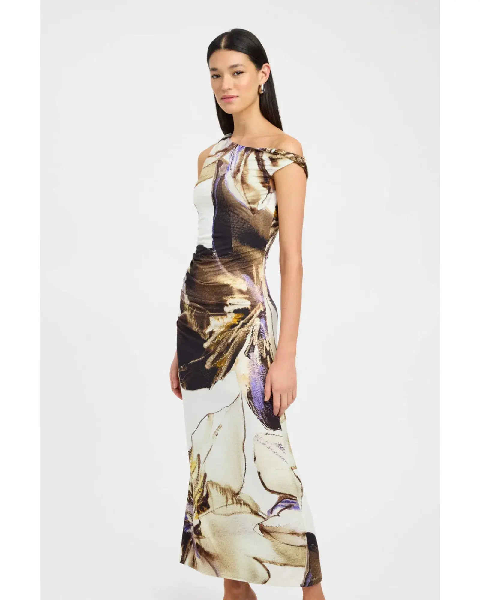 Kookai Ava Maxi Dress Cream/Floral Size AU 8 - Image 2