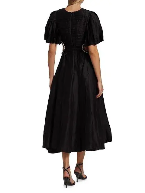 Aje Monica Chainlink Midi Dress Black Size 8 - Image 3