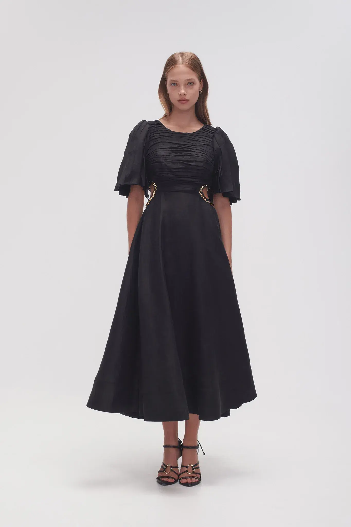 Aje Monica Chainlink Midi Dress Black Size 8 - Image 1
