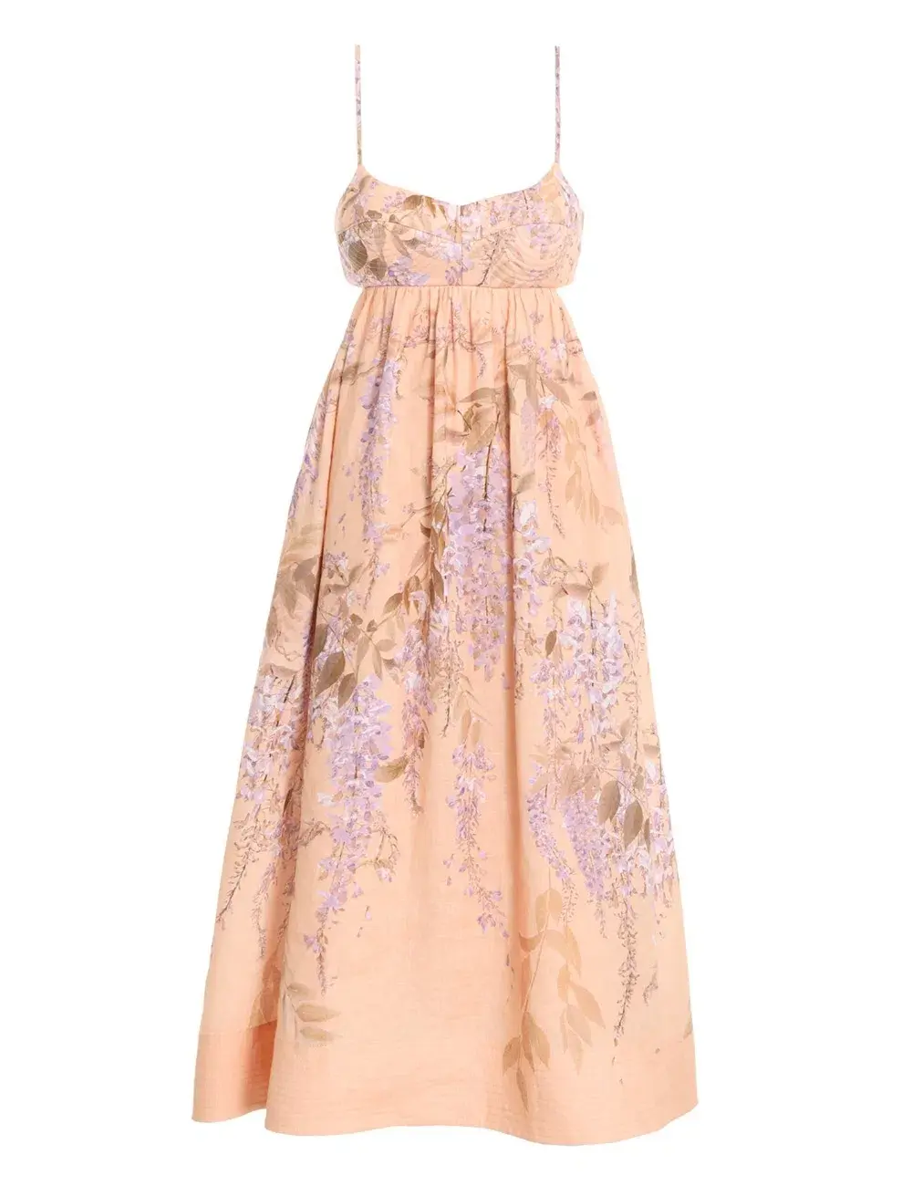 Zimmermann The Rosa Bralette Midi Dress in Lilac Wisteria Floral Size 2 / AU 12 - Image 8