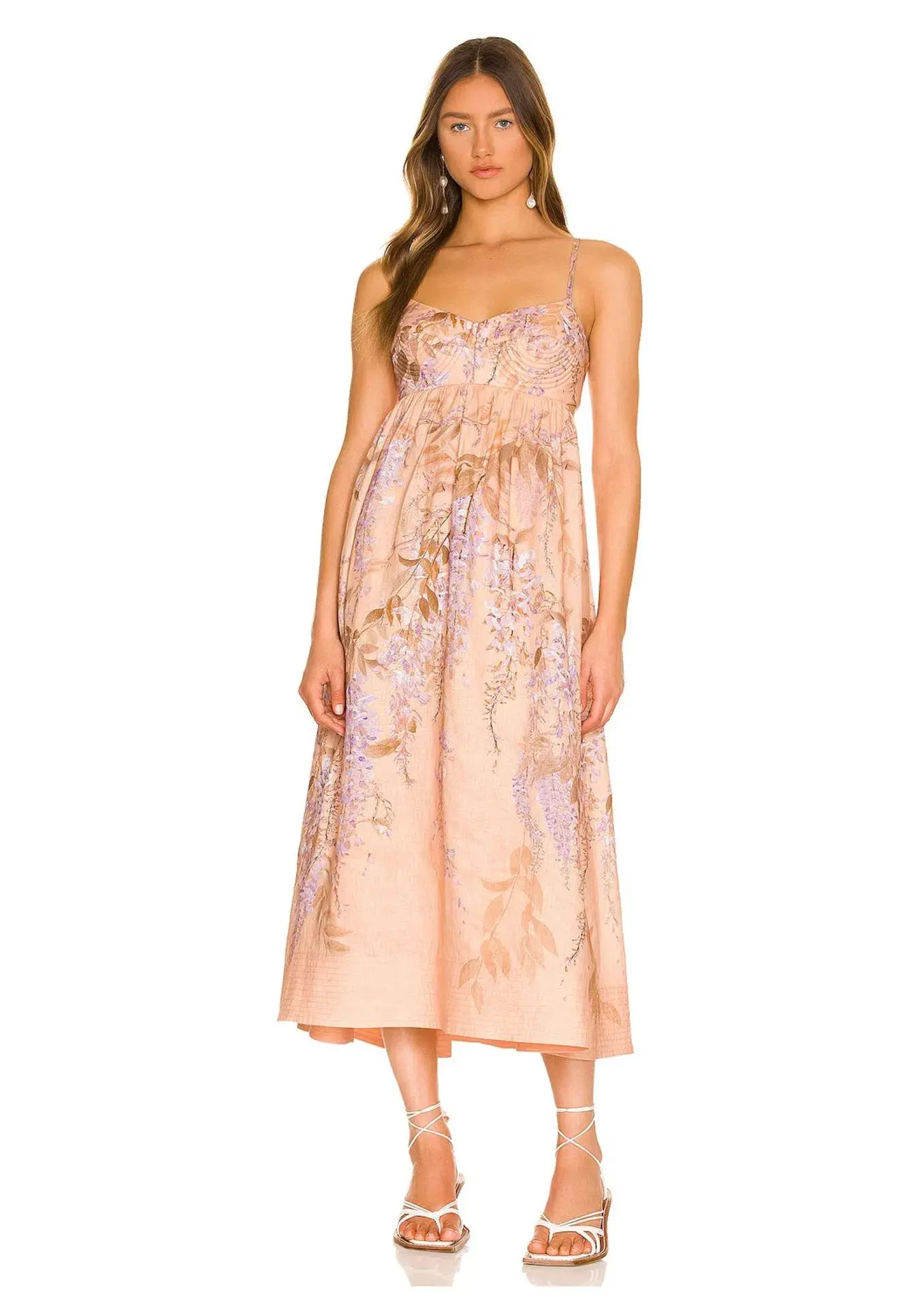 Zimmermann The Rosa Bralette Midi Dress in Lilac Wisteria Floral Size 2 / AU 12 - Image 1