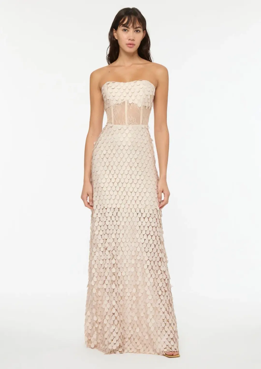 Manning Cartell Supreme Extreme Strapless Gown Chalk Size 8 for rent on The Volte - main image