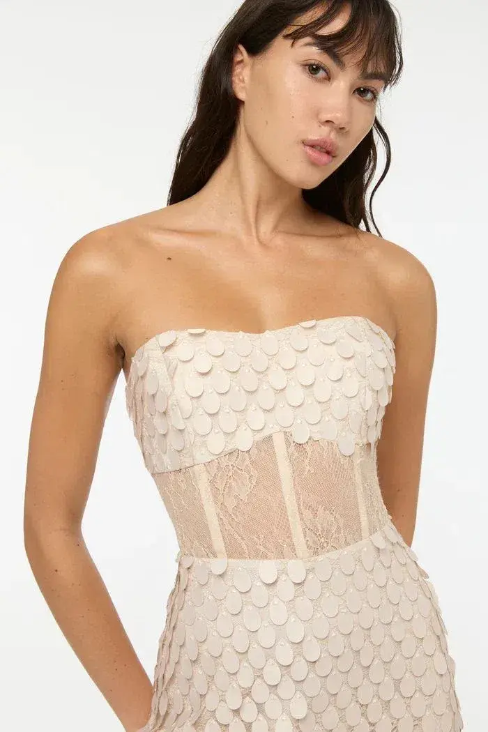 Manning Cartell Supreme Extreme Strapless Gown Chalk Size 8 - Image 2