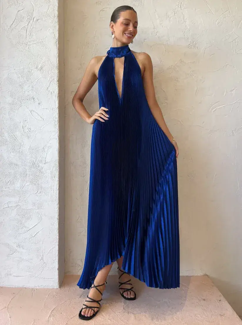 L'idee Opera Gown Regal Blue Size 8 - Image 1
