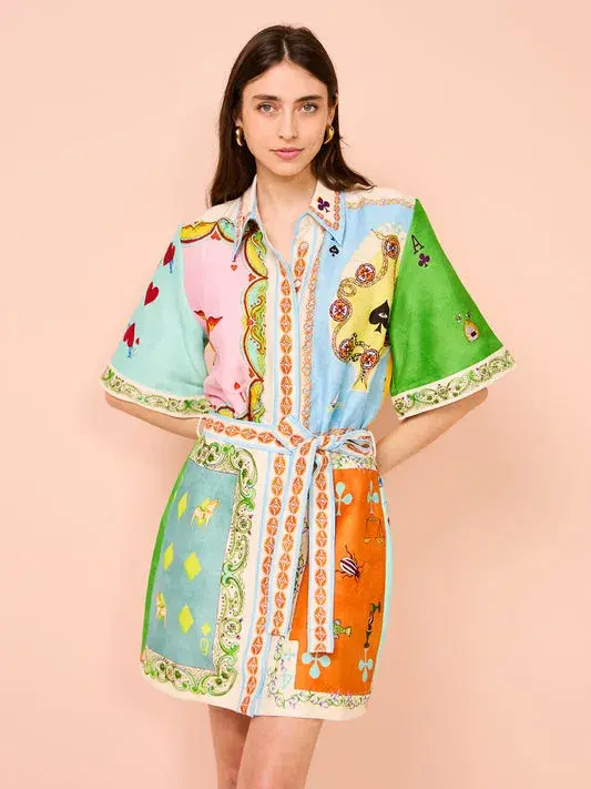 Alemais Rummy Mini Dress In Multi Size 14 - Image 2