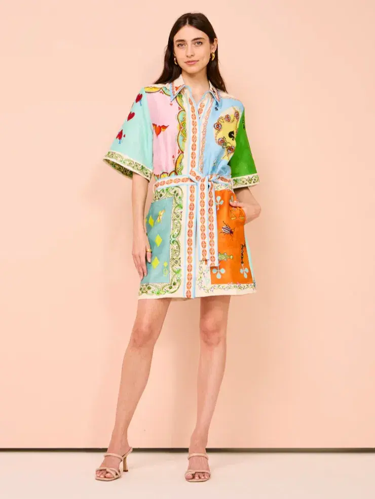Alemais Rummy Mini Dress In Multi Size 16 - Image 4