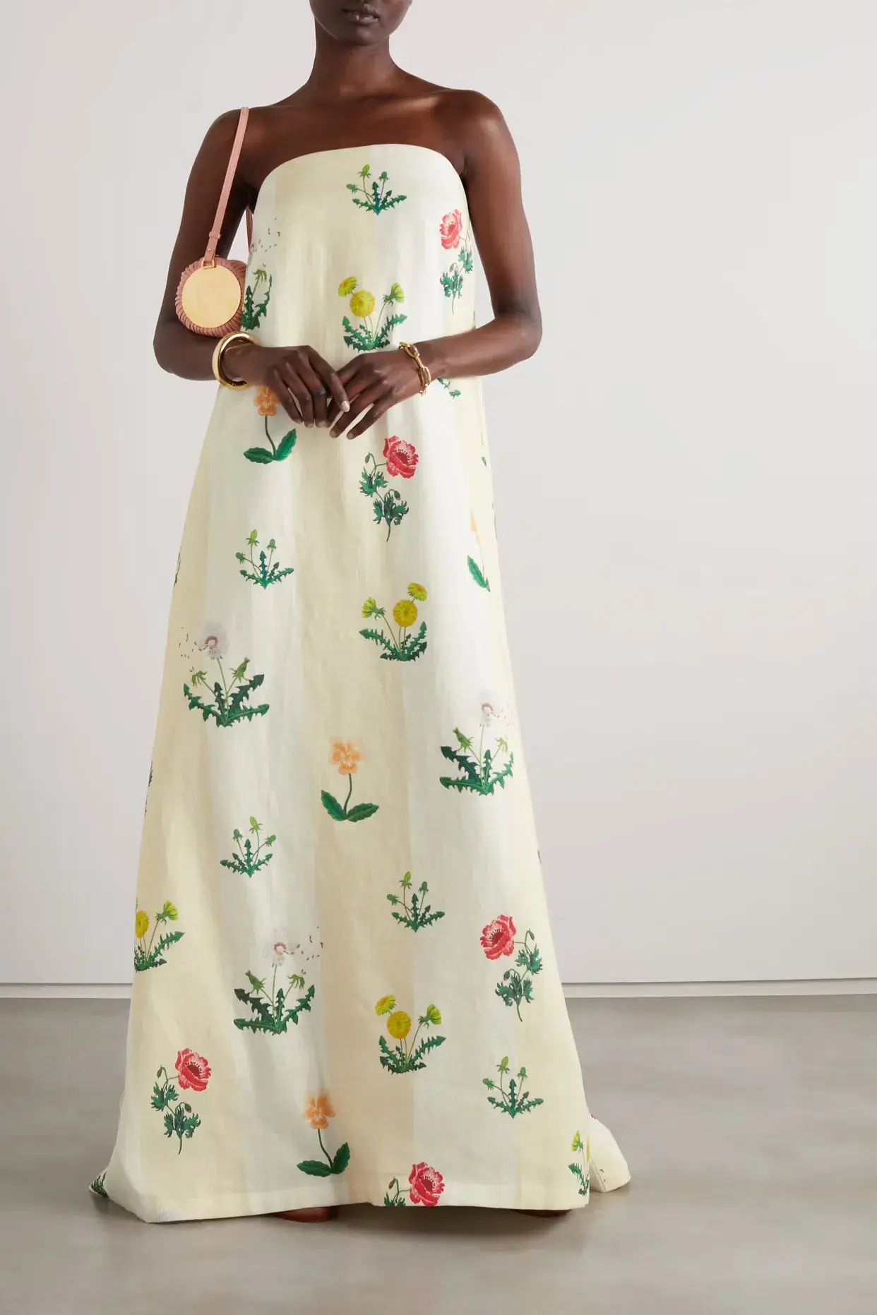 Oroton Poppy Print Gown Cream Floral 10  - Image 5