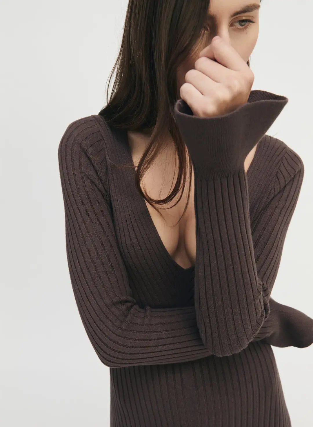 Anna Quan Larissa Dress Chocolate Size AU 8 for rent on The Volte - main image