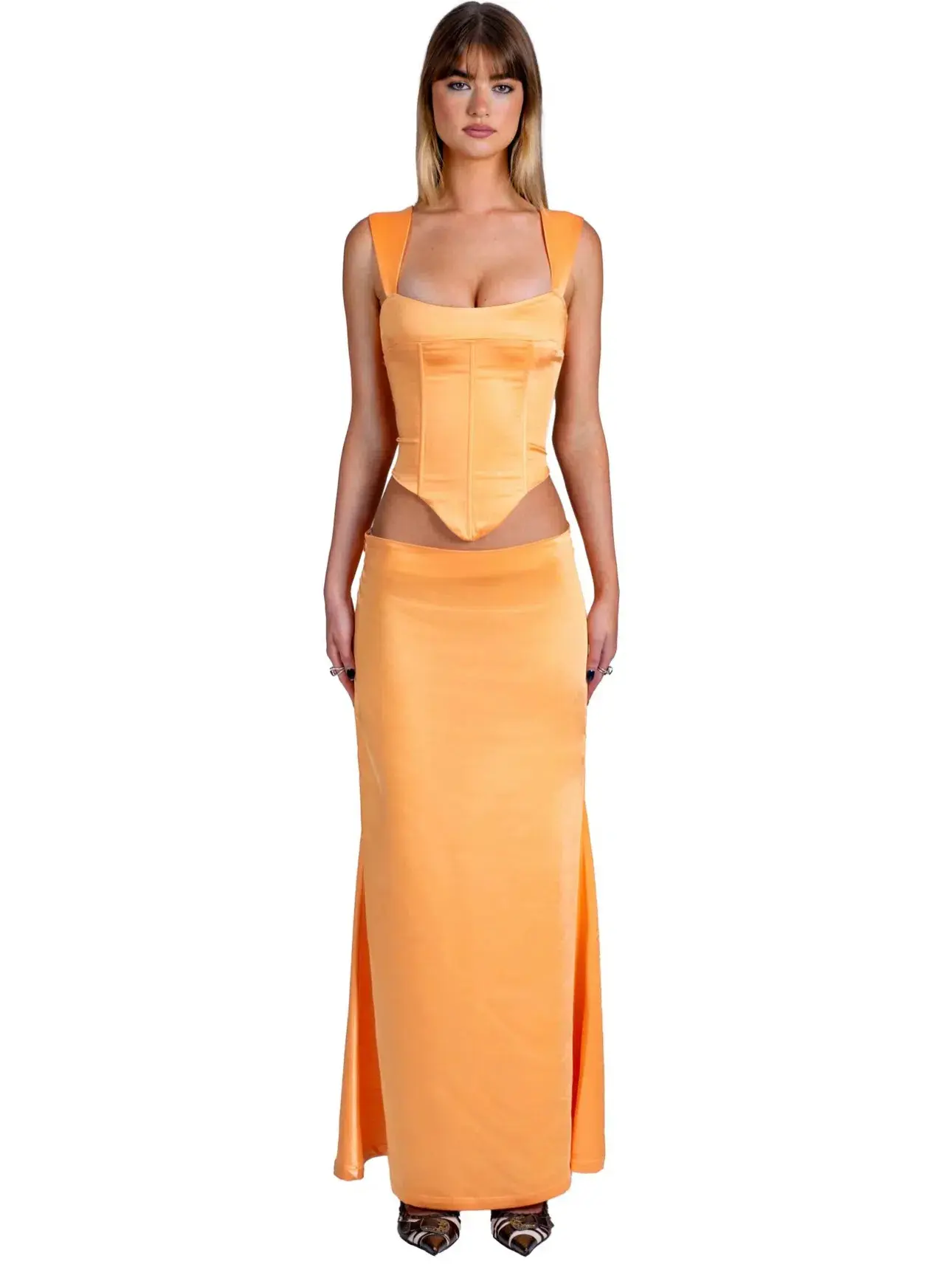 I Am Delilah Valerie Corset and Maxi Skirt Set in Sherbet Size XS / AU 6 - Image 1