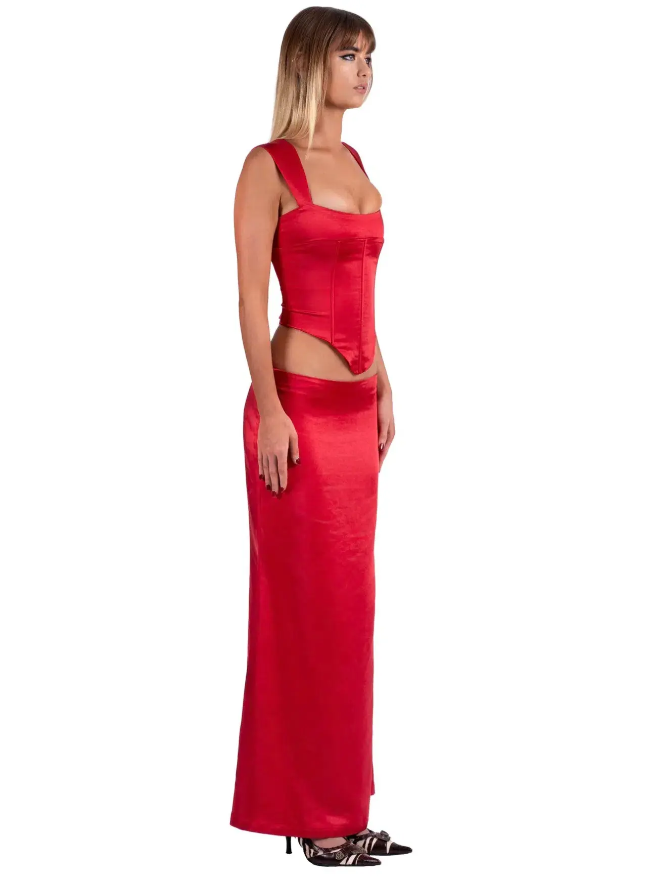 I Am Delilah Valerie Corset and Maxi Skirt Set Cherry Red Size M / AU 10 - Image 2