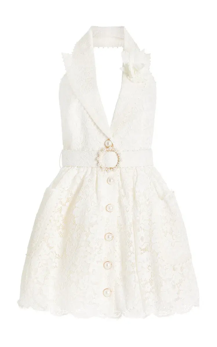 Zimmermann High Tide Tuxedo Mini Dress Ivory Size 0 / AU 8 for rent on The Volte - main image
