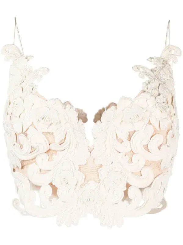 Zimmermann Sensory Velvet Lace Bodice Macadamia Size 0P / AU 6P - Image 4