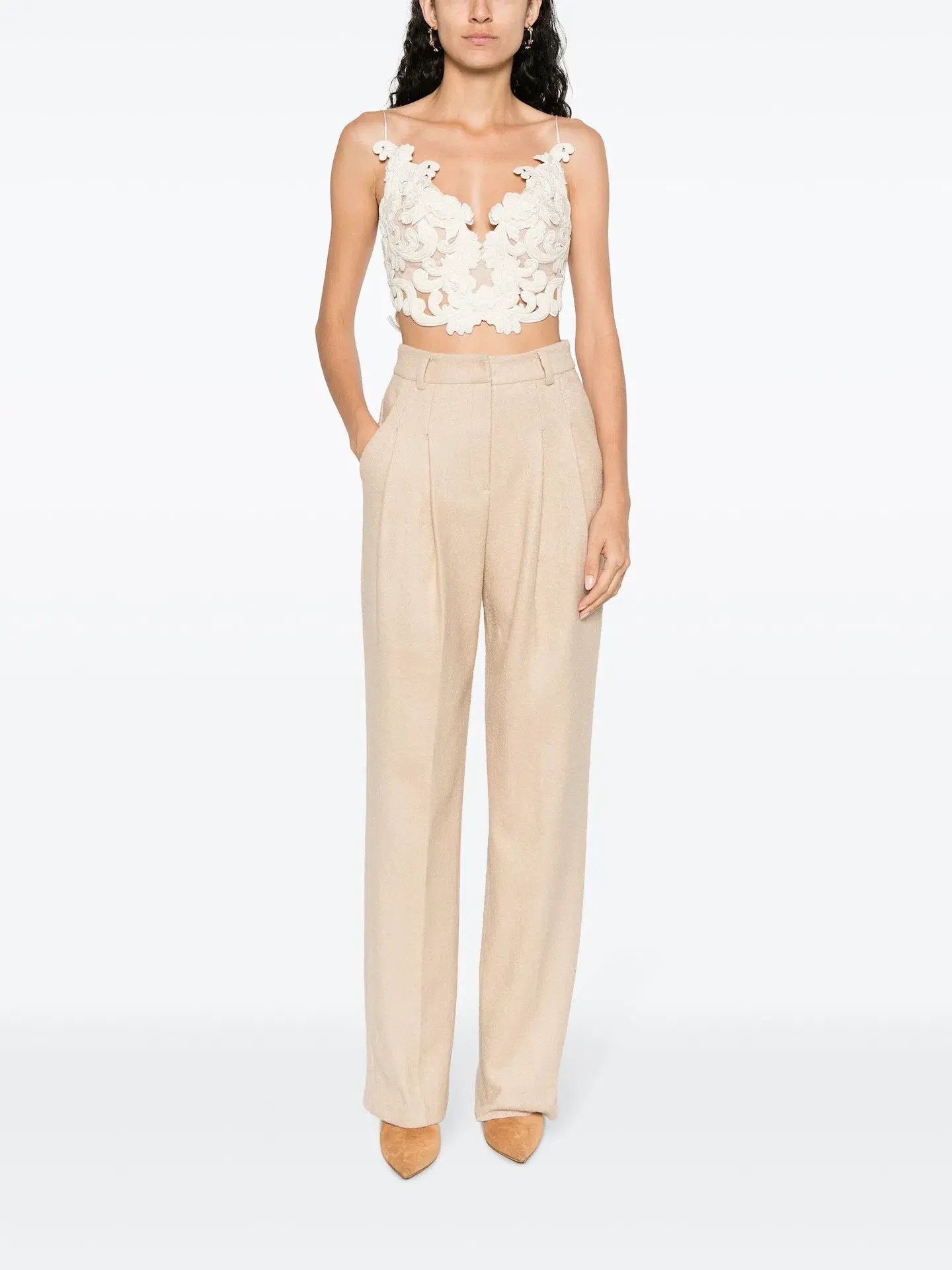 Zimmermann Sensory Velvet Lace Bodice Macadamia Size 0P / AU 6P - Image 2