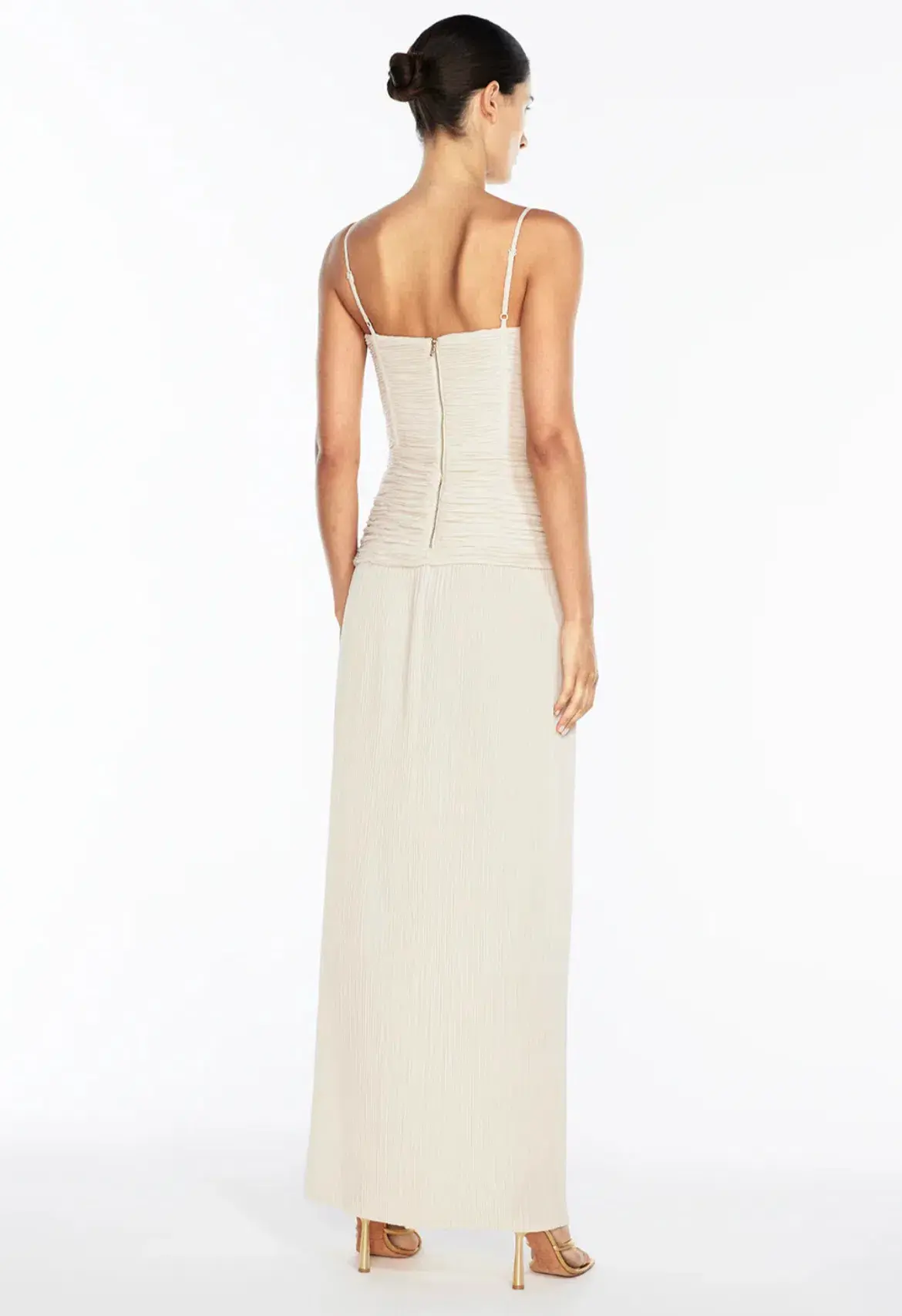 Manning Cartell Double Time Pleat Maxi Dress Nougat Size 6 - Image 3