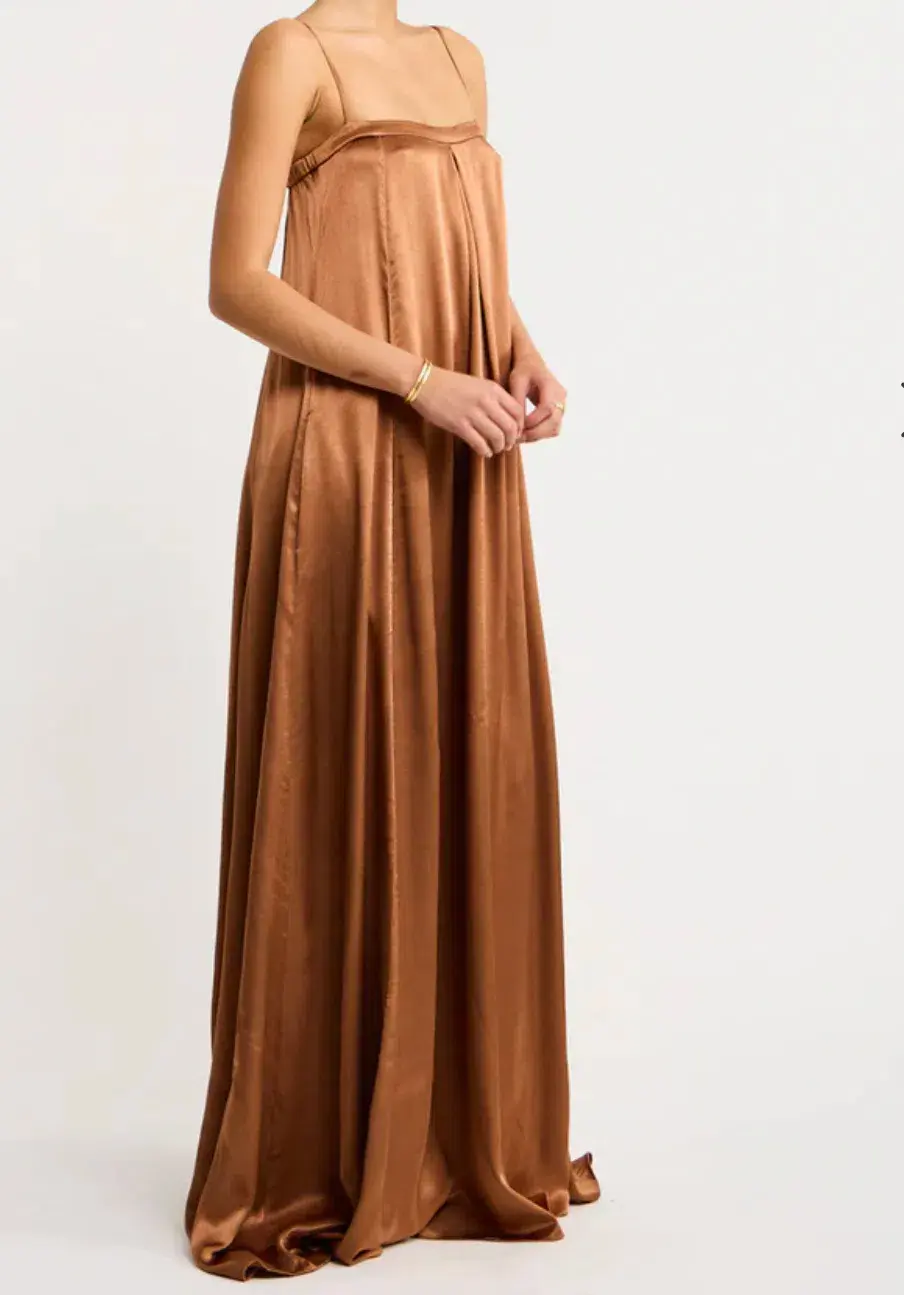 Shona Joy Column Maxi Dress In Almond Size 6 - Image 2