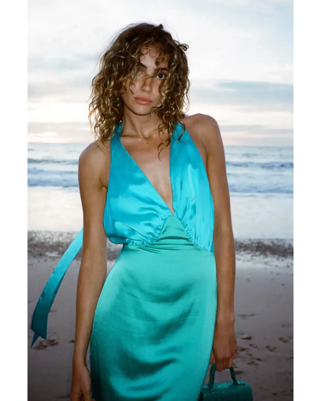The Wolf Gang Oahu Slip Dress Aquamarine Size AU 8 for rent on The Volte - main image