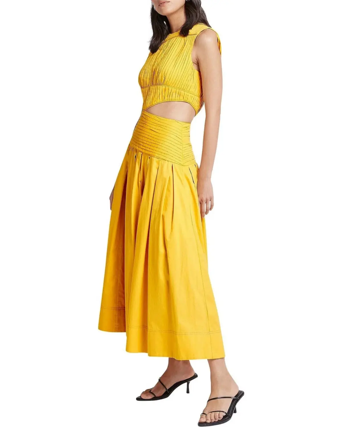 Aje Cascade Cut Out Dress Yellow Size AU 10 - Image 2