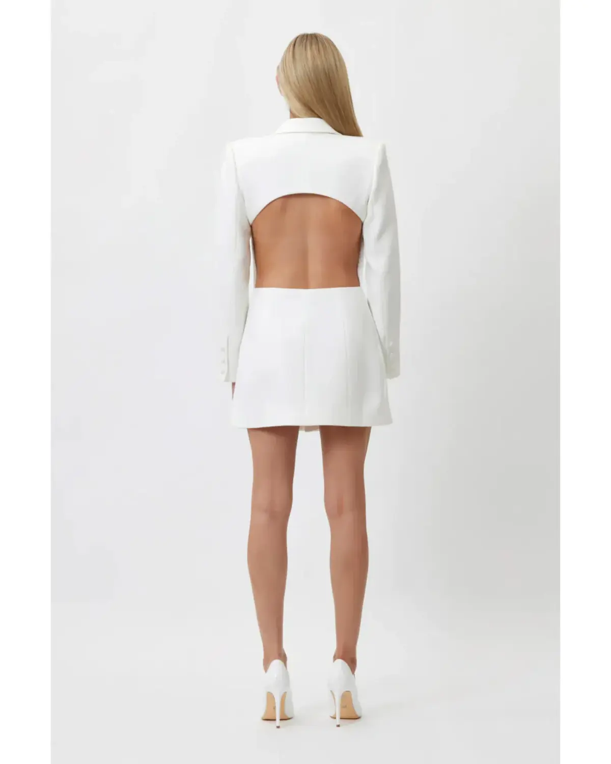 Bianca & Bridgett Megan Blazer Dress White Size AU 10 - Image 3