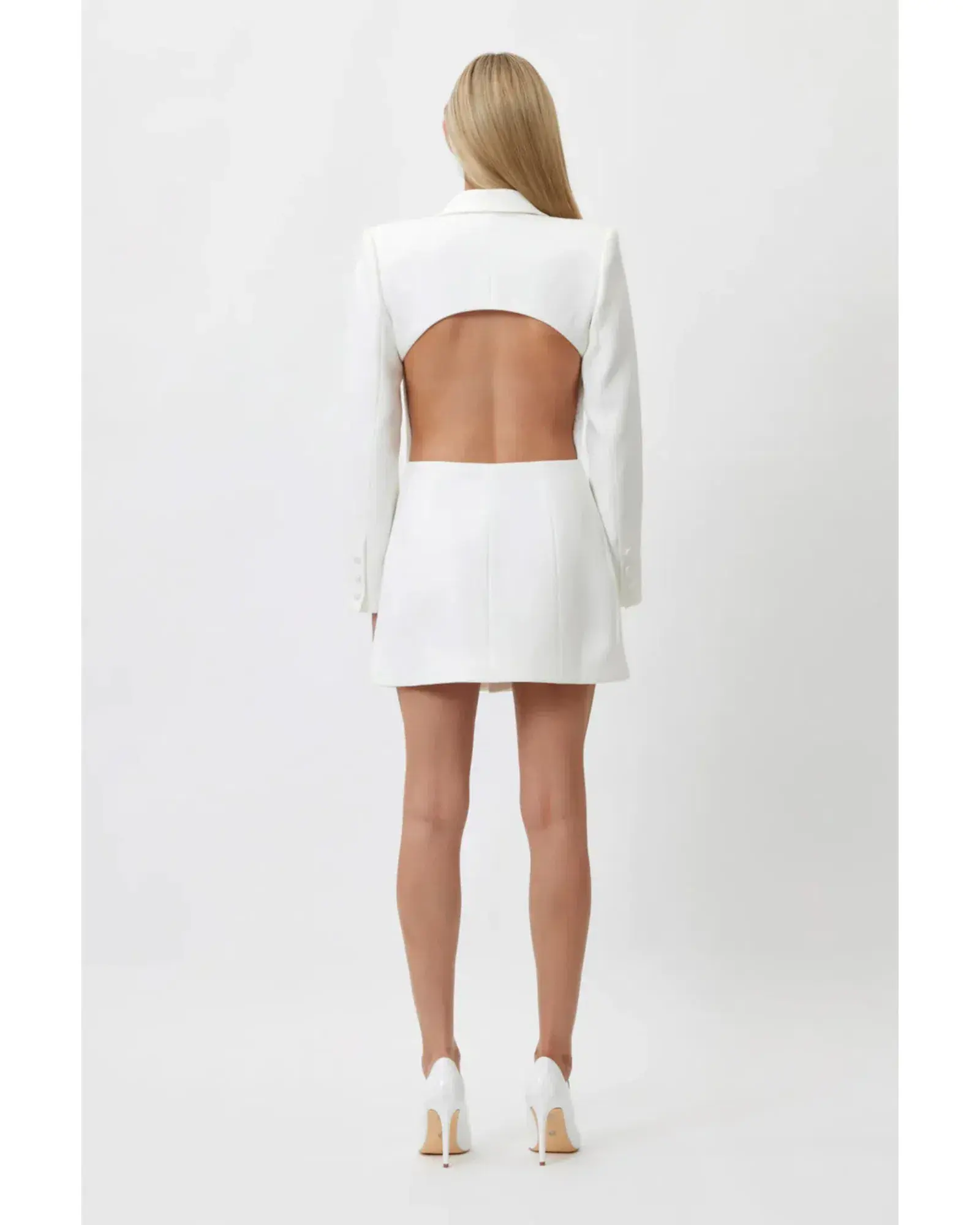 Bianca & Bridgett Megan Blazer Dress White Size AU 10 - Image 3