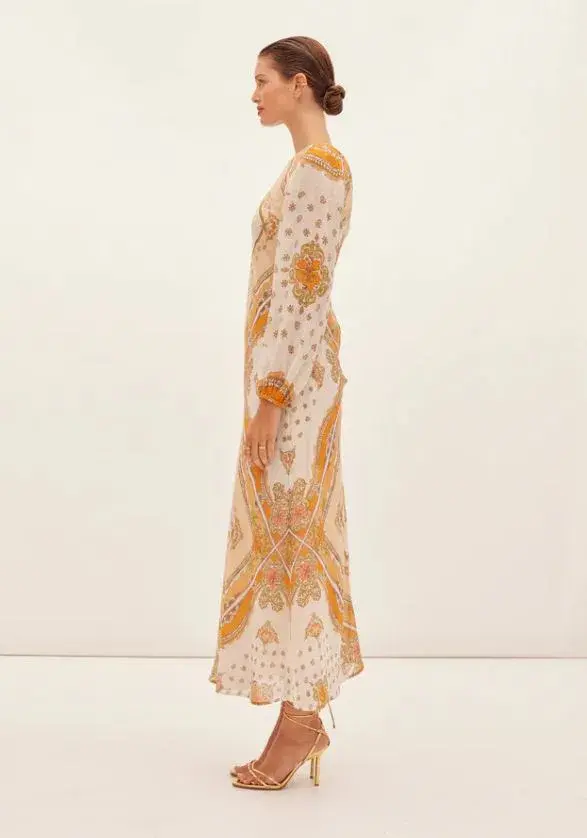 Kate Ford Mantilla Sleeved Gown Zinnia Print Size 3 (AU 12) - Image 2
