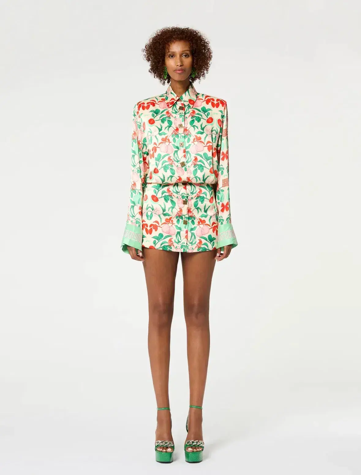 Muma World Pomelo Shirt Mini Dress Print Size 8 - Image 1