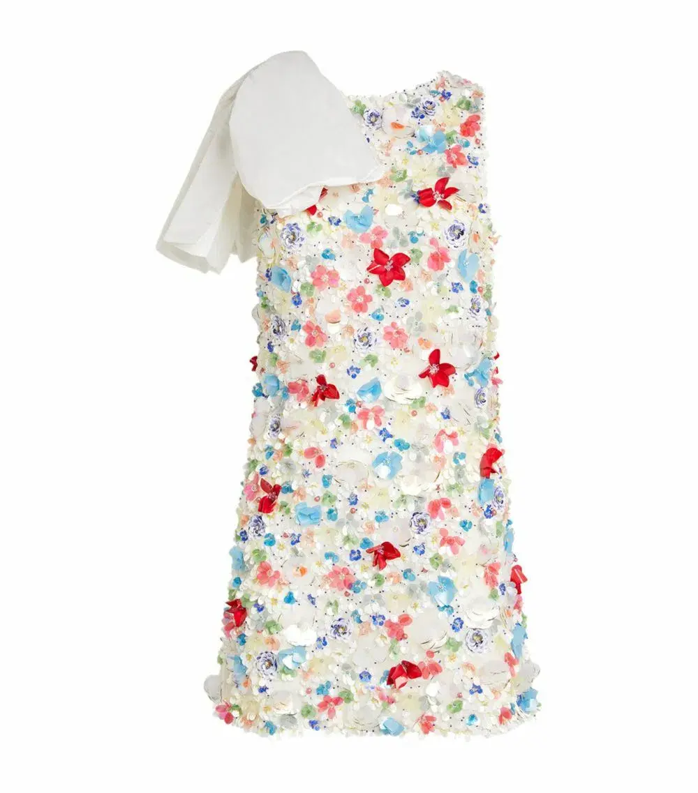 Rachel Gilbert Koko Mini Dress Beaded Multi Size 12 - Image 3