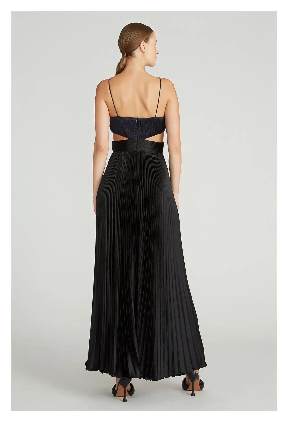 Amur Elodie Pleated Cut-Out Maxi Dress Navy & Black Size 8 - Image 3