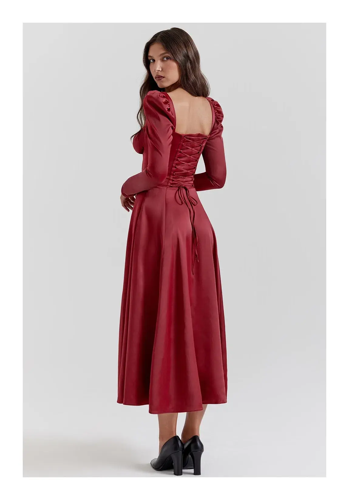 House of CB Sebille Ruby Corset Midi Dress Red Size L/ Au 12 - Image 4