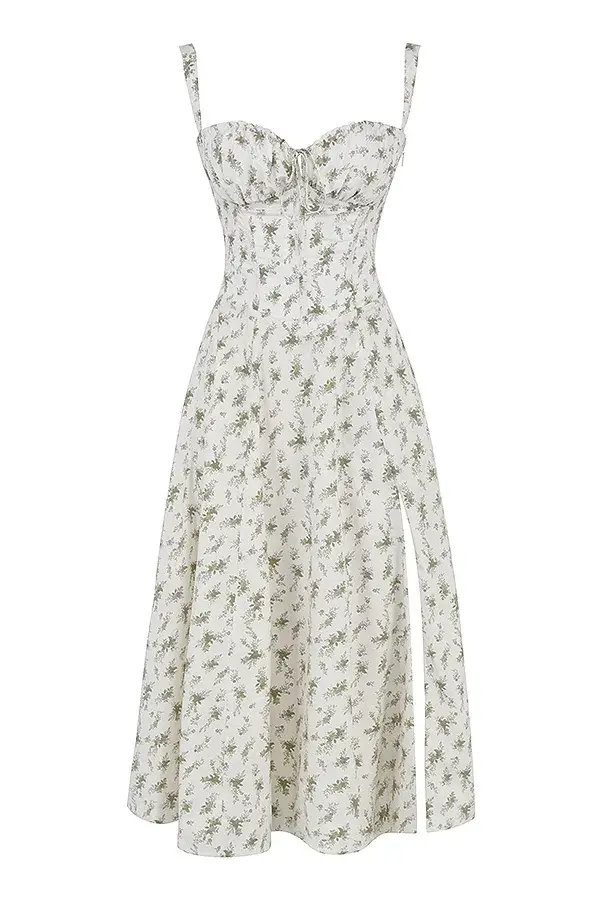 House of CB Carmen Garden Print Bustier Sundress Floral Size 12 - Image 4