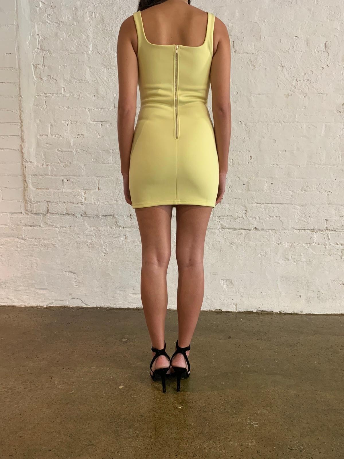By Nicola Love Letters Mini Dress Yellow Size 10 - Image 2